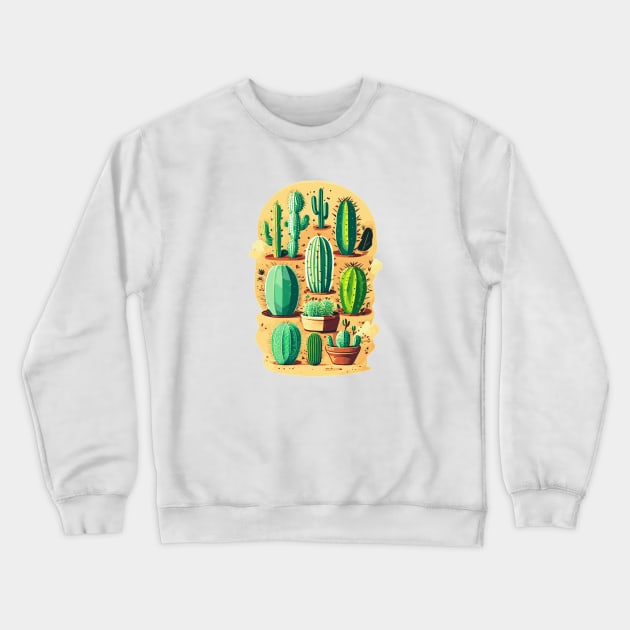 Small Little Cactus Crewneck Sweatshirt by Sixbrotherhood